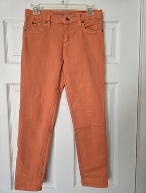 Second Yoga Jean Size 28 Skinny Jeans Orange Cotton Spandex Made In Canada
